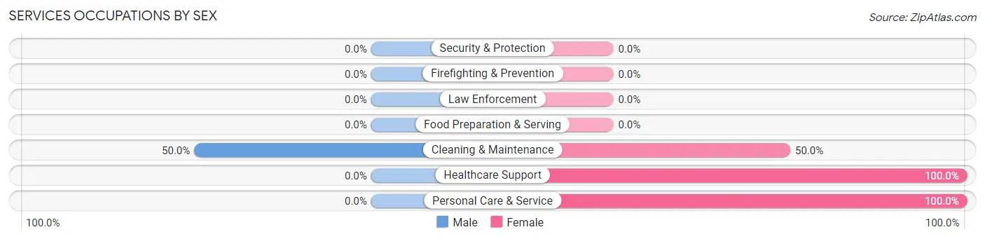 Services Occupations by Sex in Amoret