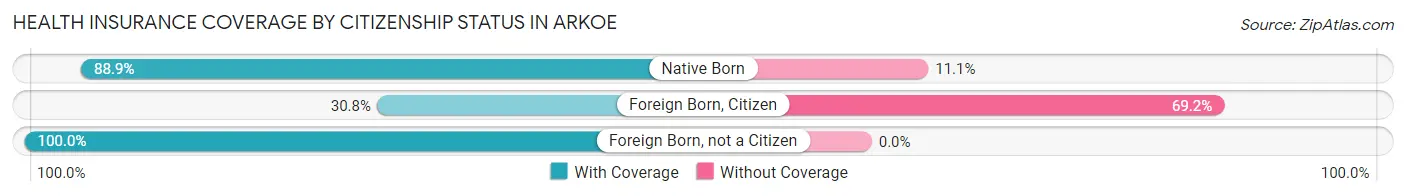 Health Insurance Coverage by Citizenship Status in Arkoe