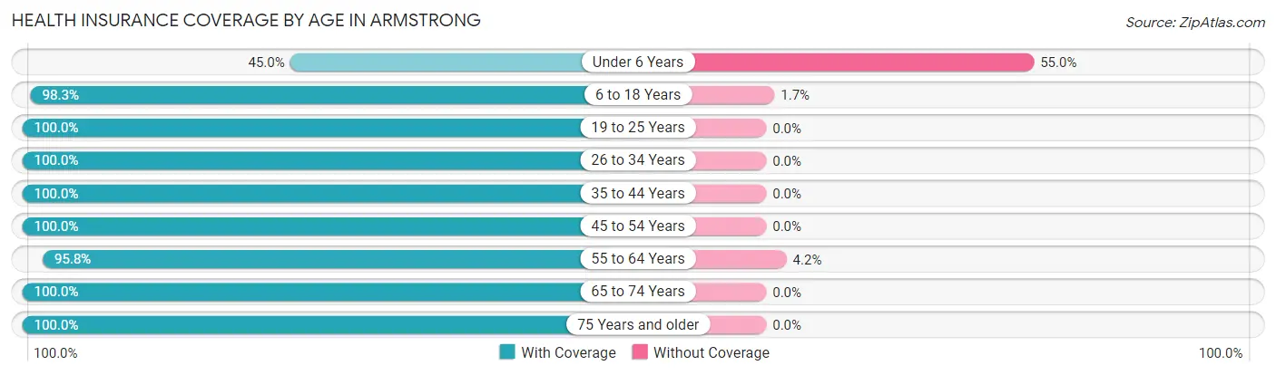 Health Insurance Coverage by Age in Armstrong