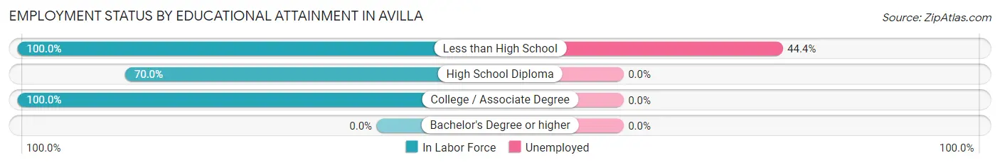 Employment Status by Educational Attainment in Avilla