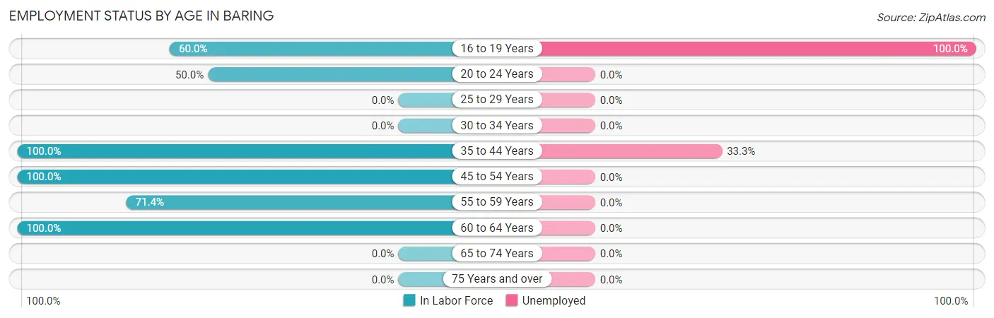 Employment Status by Age in Baring