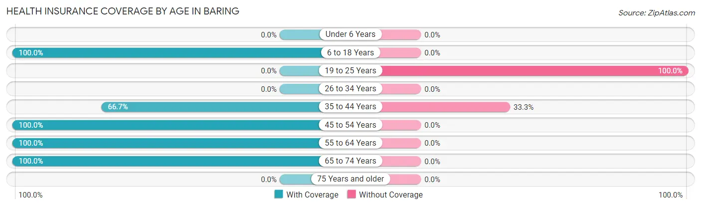 Health Insurance Coverage by Age in Baring