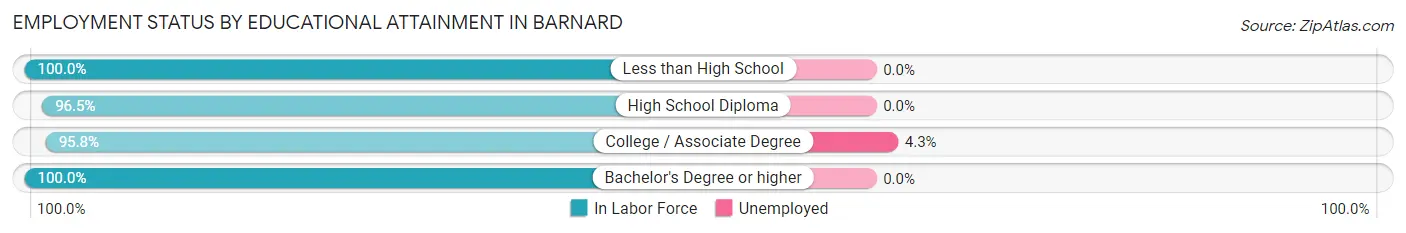Employment Status by Educational Attainment in Barnard