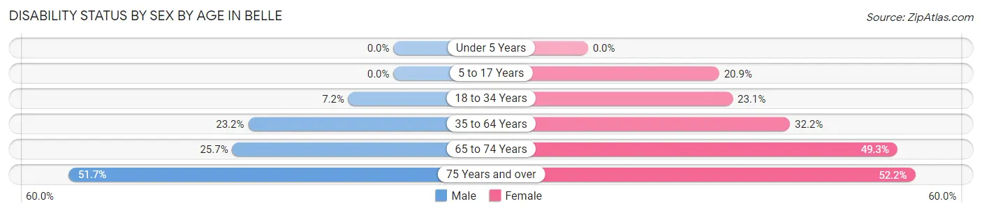Disability Status by Sex by Age in Belle