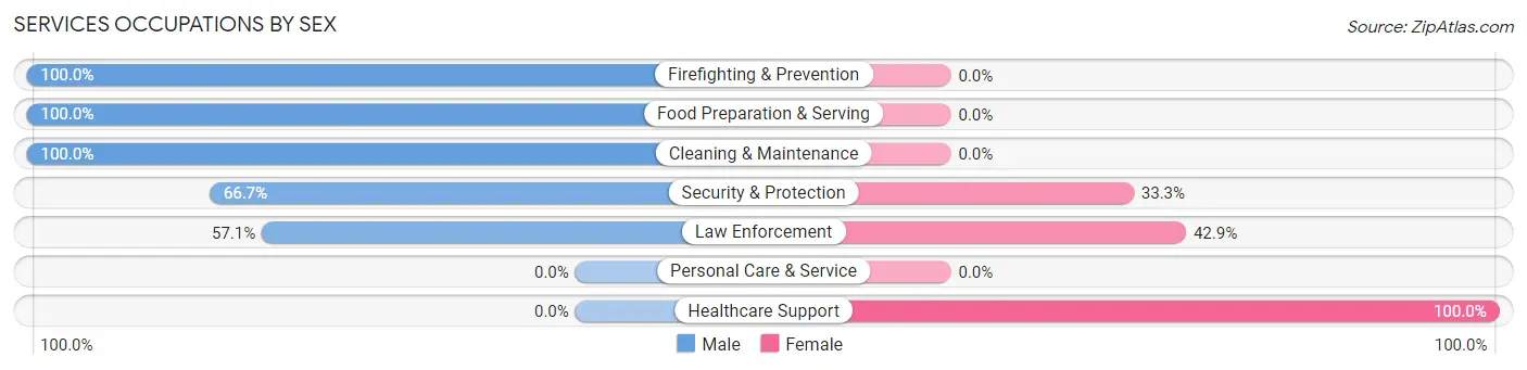 Services Occupations by Sex in Belle