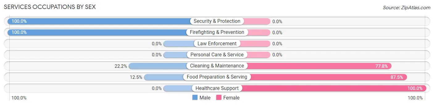 Services Occupations by Sex in Berger
