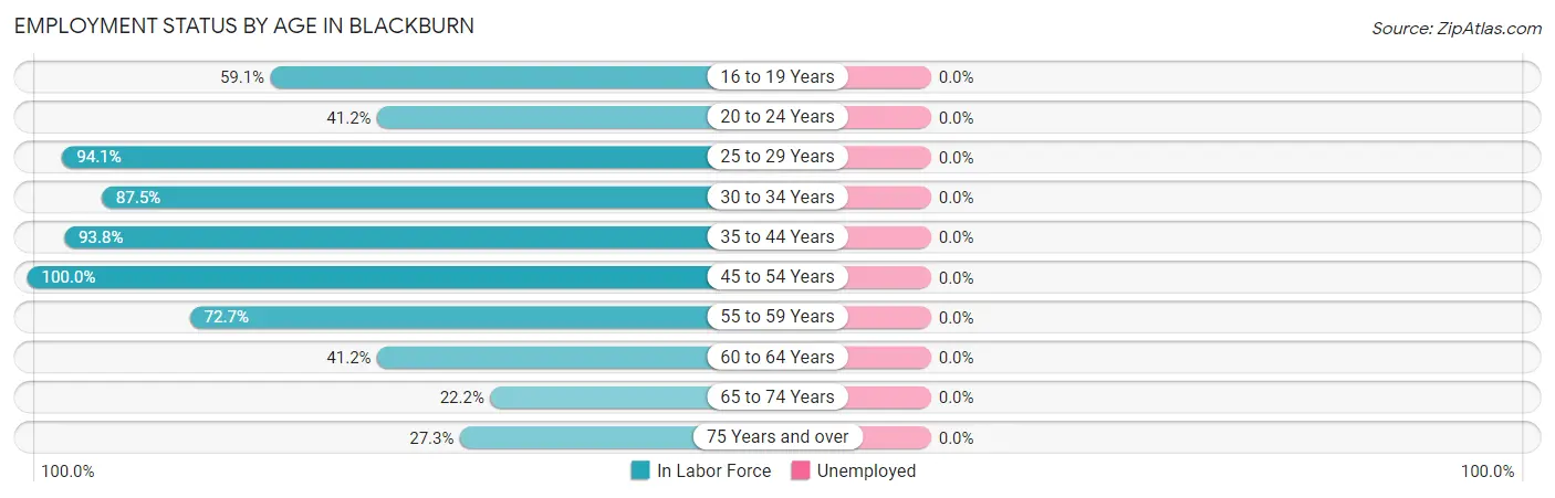 Employment Status by Age in Blackburn