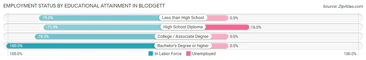 Employment Status by Educational Attainment in Blodgett