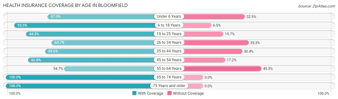 Health Insurance Coverage by Age in Bloomfield