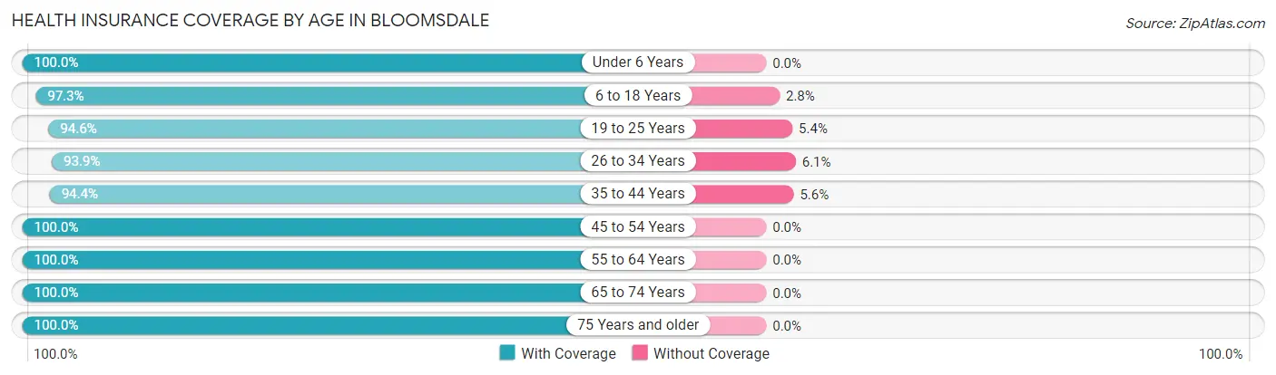 Health Insurance Coverage by Age in Bloomsdale