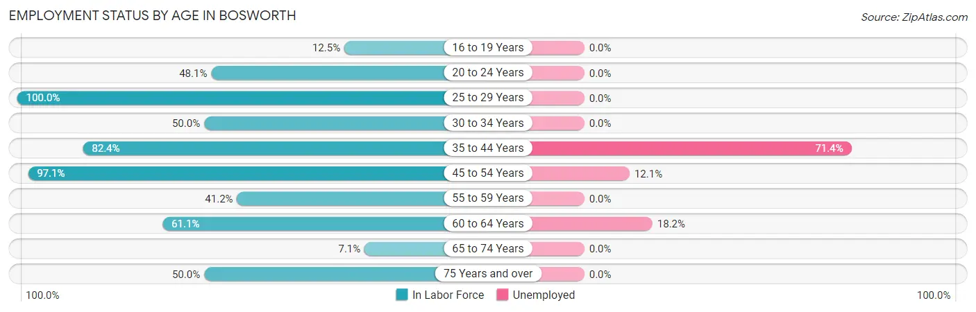 Employment Status by Age in Bosworth