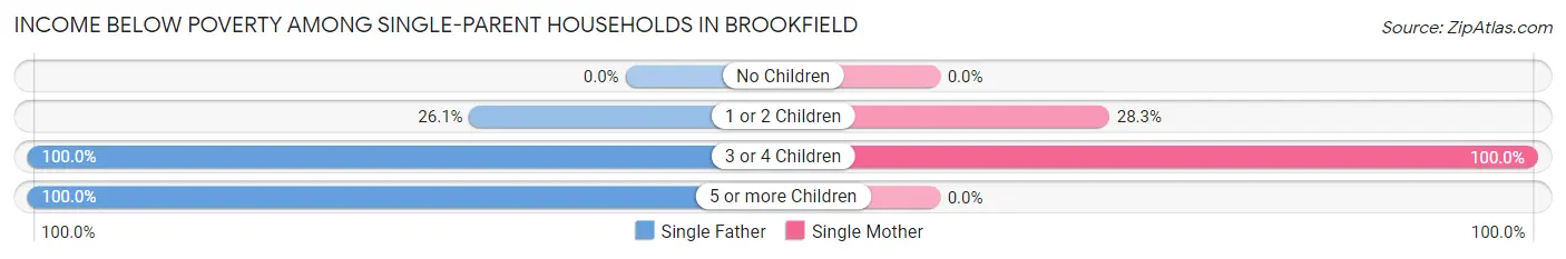 Income Below Poverty Among Single-Parent Households in Brookfield
