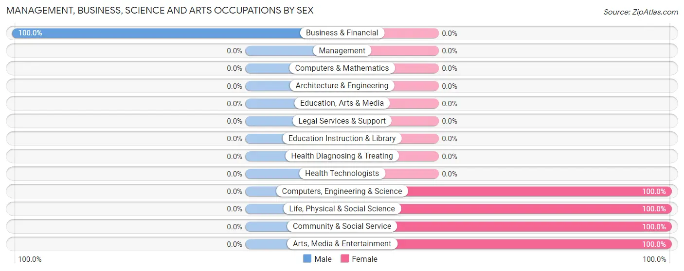 Management, Business, Science and Arts Occupations by Sex in Brumley