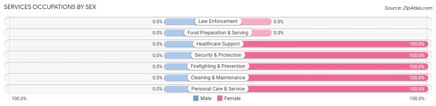Services Occupations by Sex in Bunker