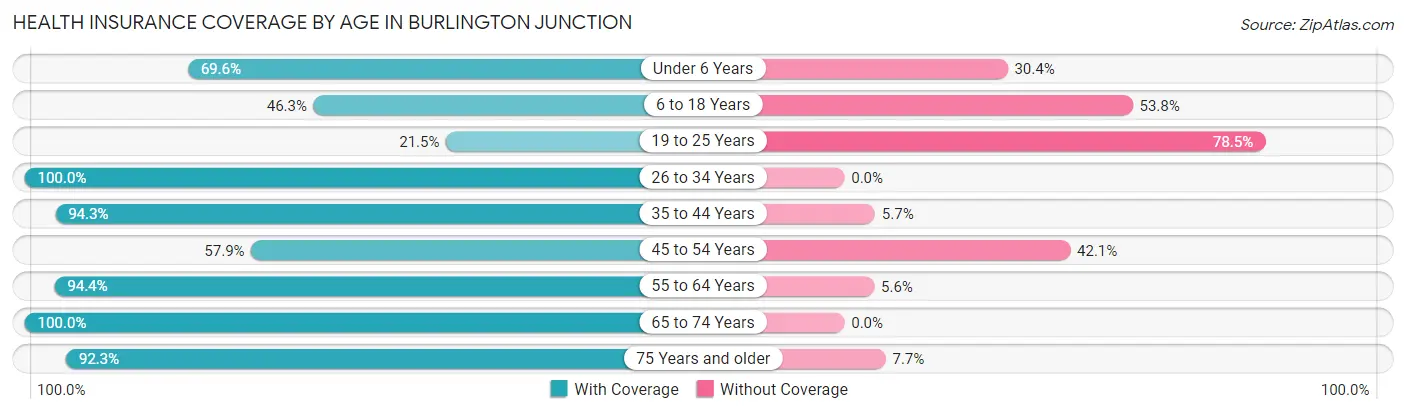 Health Insurance Coverage by Age in Burlington Junction