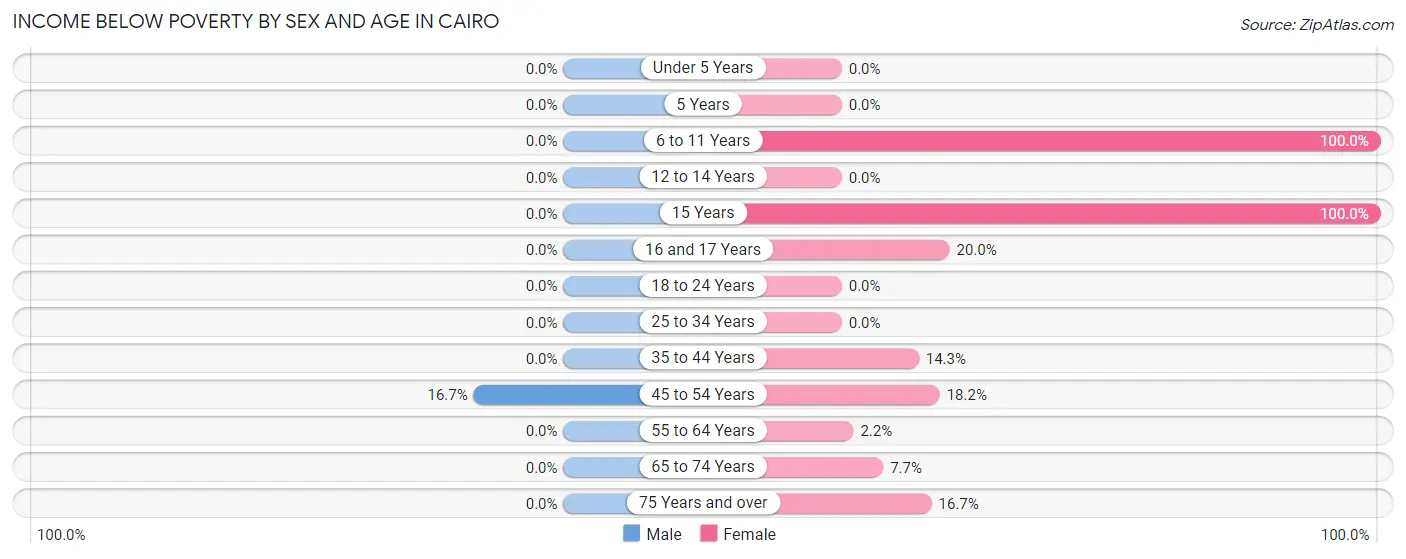 Income Below Poverty by Sex and Age in Cairo