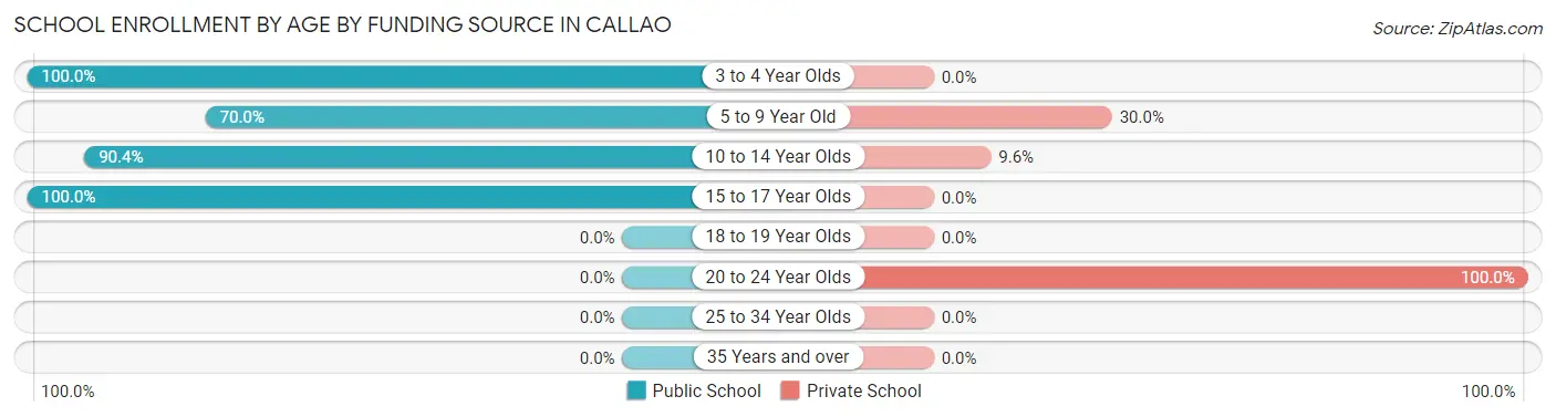 School Enrollment by Age by Funding Source in Callao