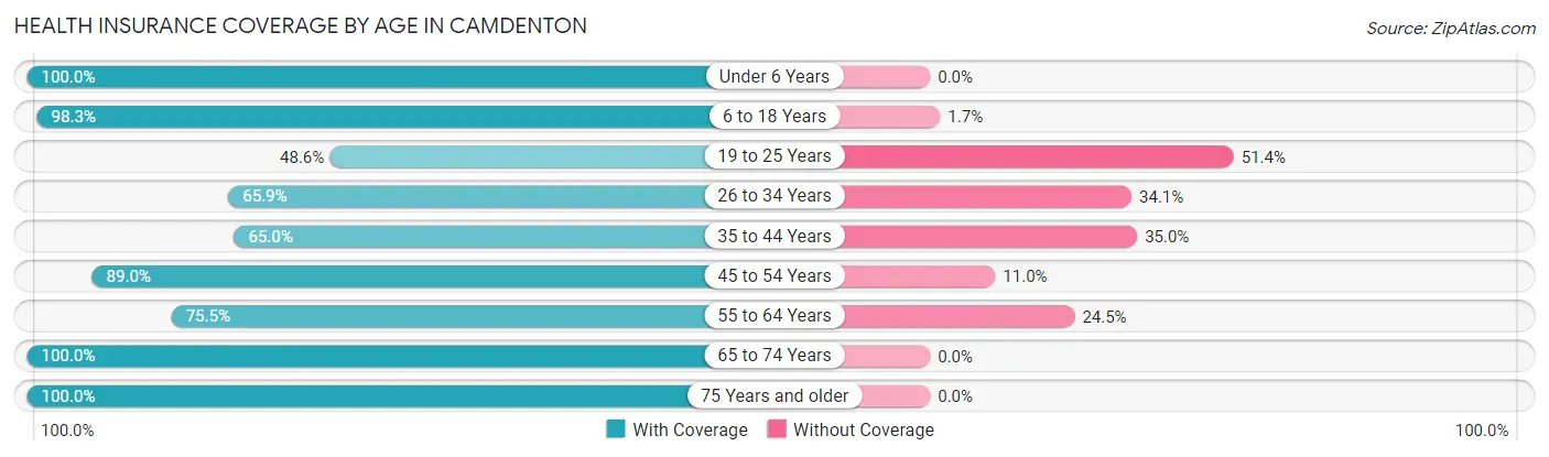Health Insurance Coverage by Age in Camdenton