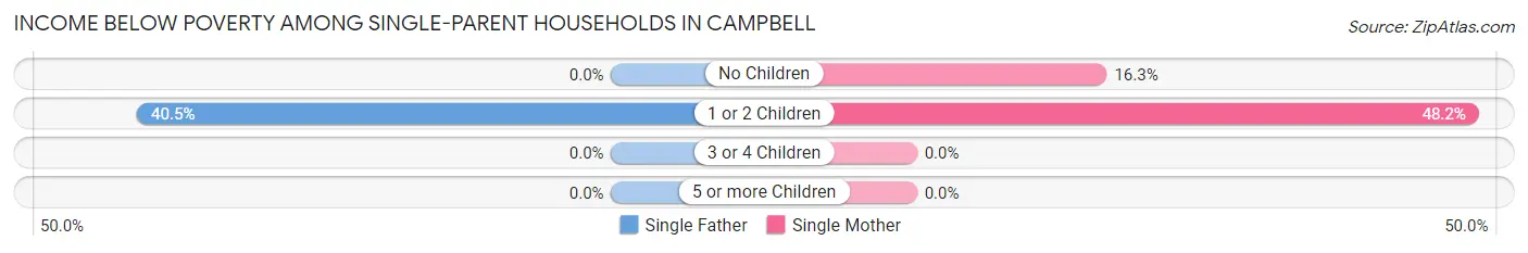 Income Below Poverty Among Single-Parent Households in Campbell