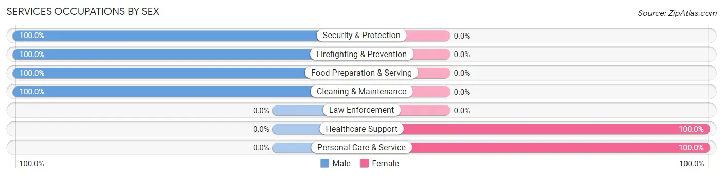 Services Occupations by Sex in Centertown