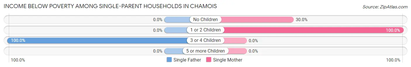 Income Below Poverty Among Single-Parent Households in Chamois