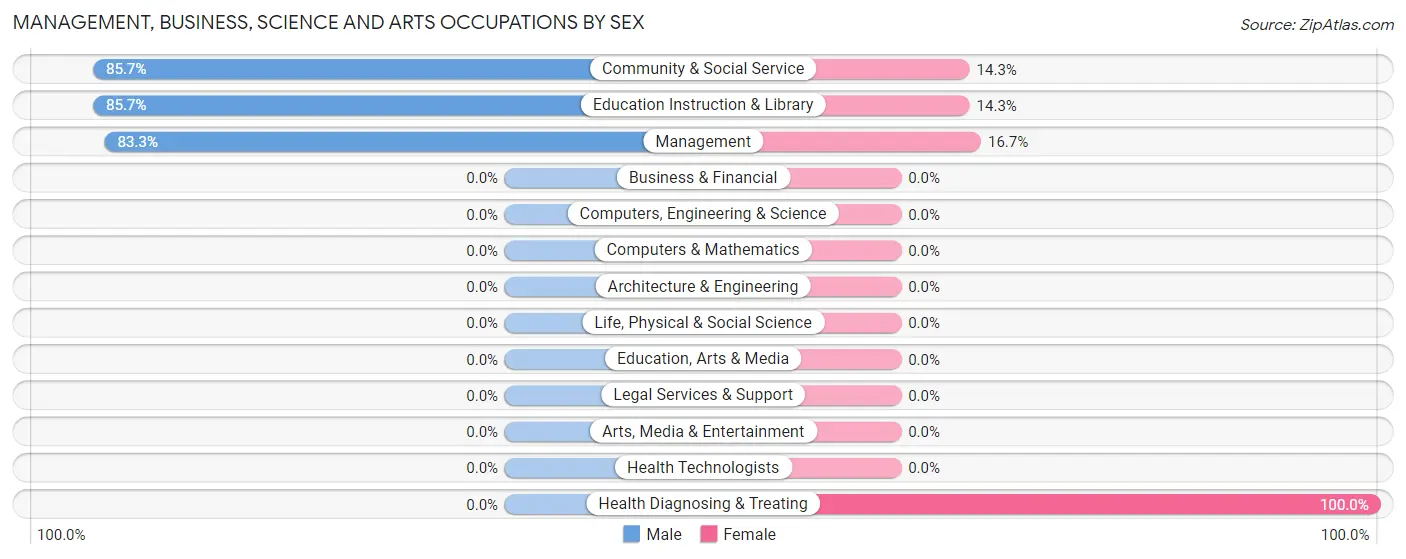 Management, Business, Science and Arts Occupations by Sex in Chilhowee