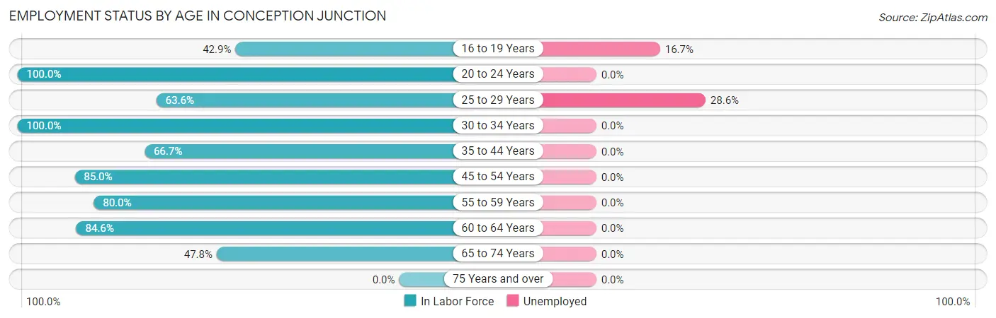 Employment Status by Age in Conception Junction