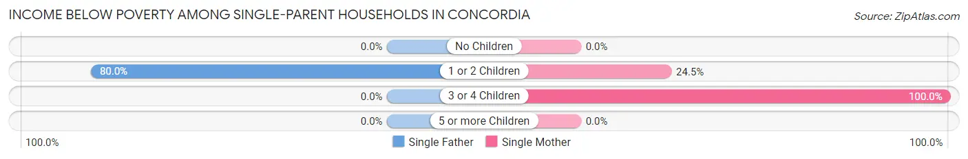 Income Below Poverty Among Single-Parent Households in Concordia