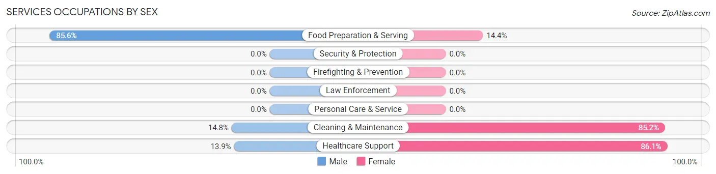 Services Occupations by Sex in Concordia