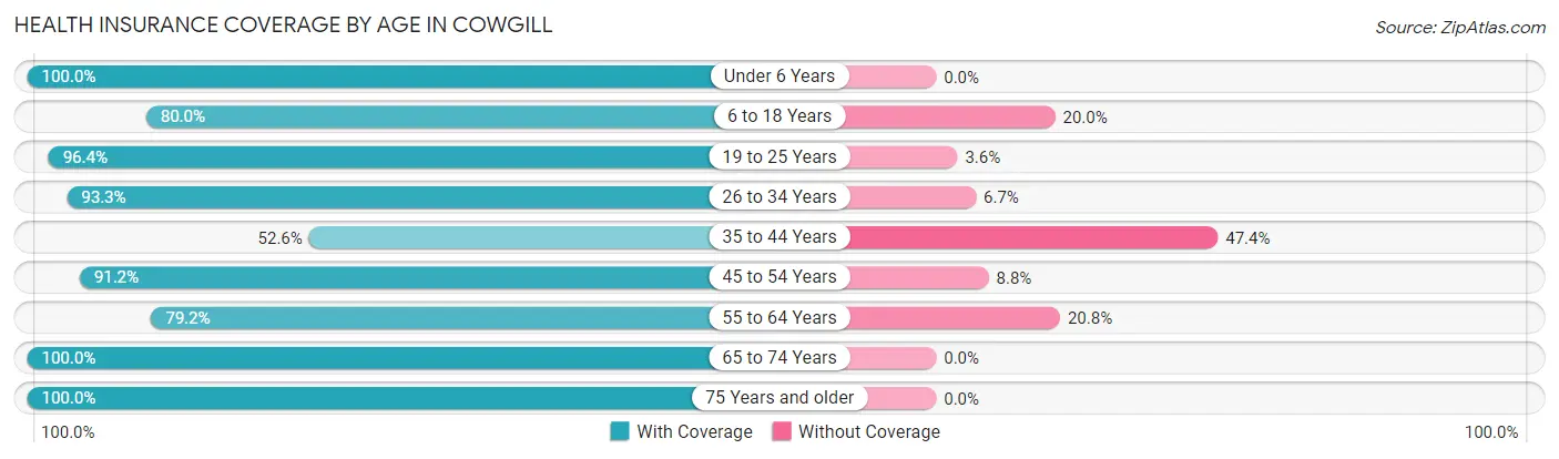 Health Insurance Coverage by Age in Cowgill