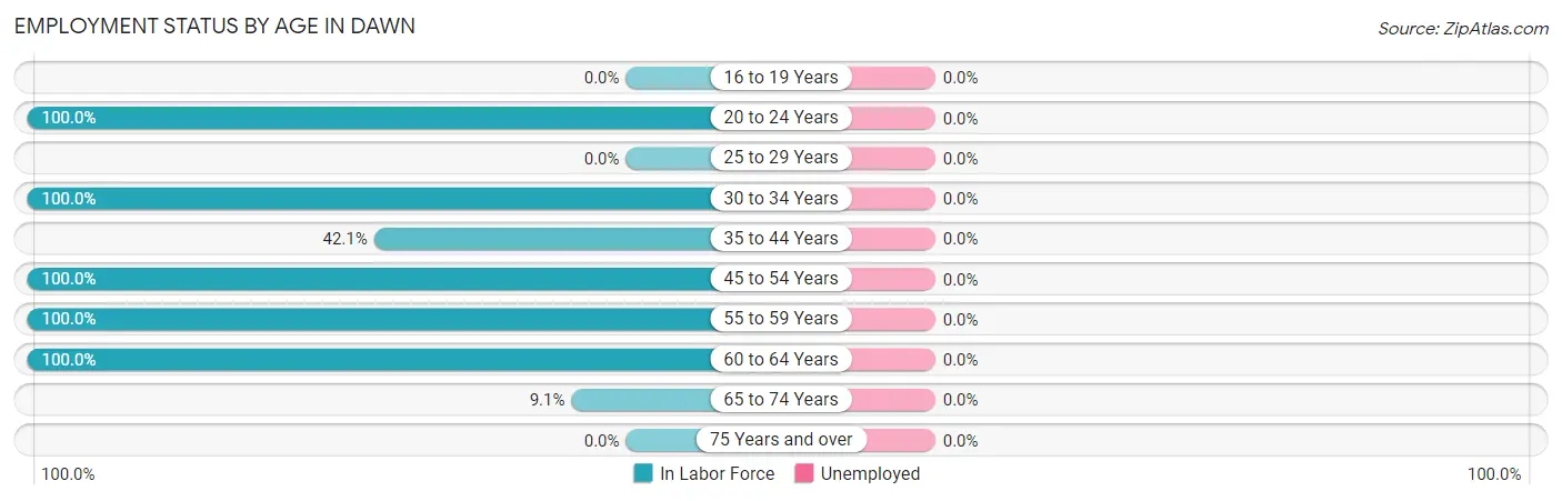 Employment Status by Age in Dawn