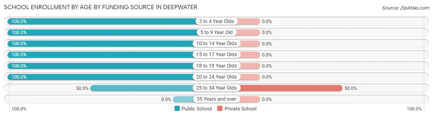 School Enrollment by Age by Funding Source in Deepwater