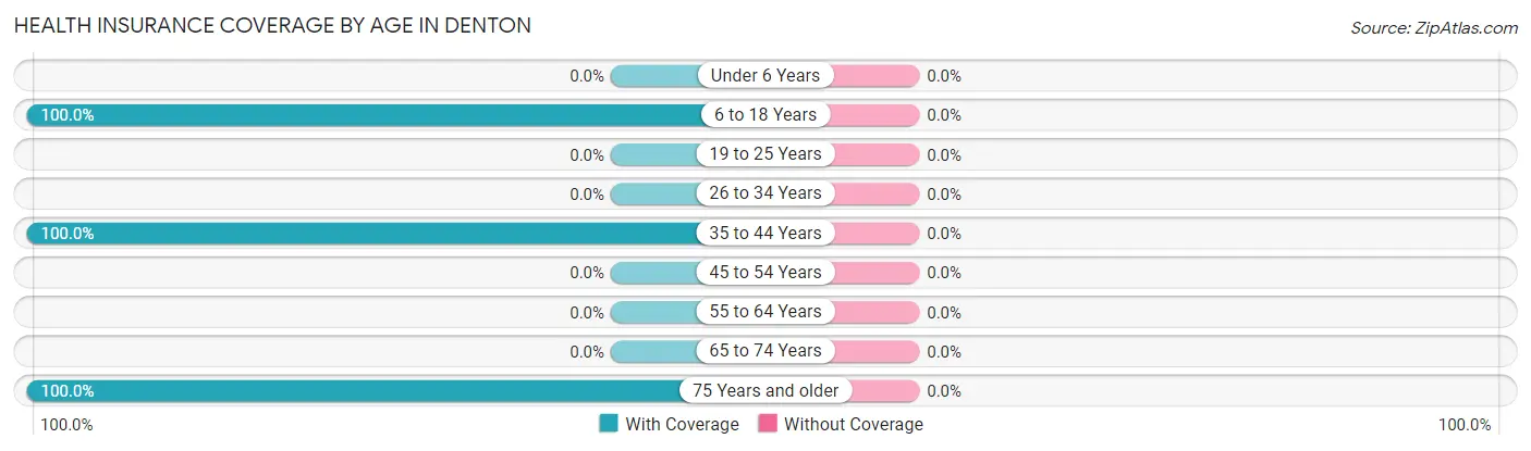 Health Insurance Coverage by Age in Denton