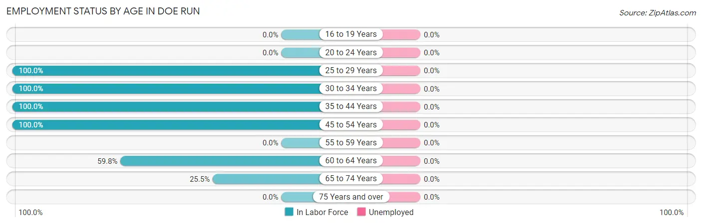 Employment Status by Age in Doe Run