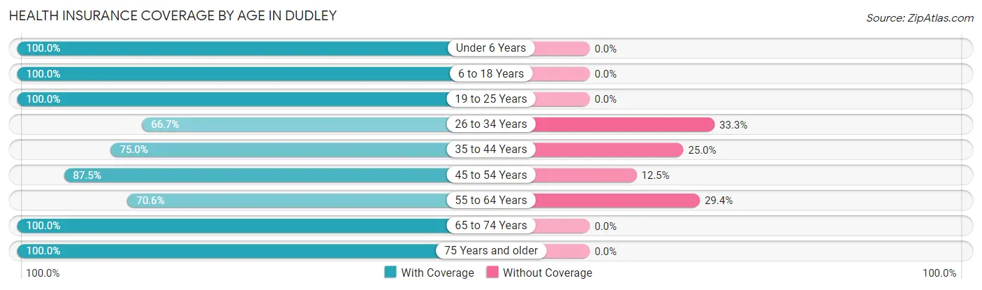 Health Insurance Coverage by Age in Dudley