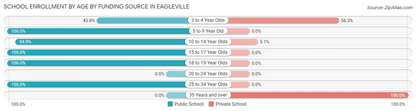 School Enrollment by Age by Funding Source in Eagleville