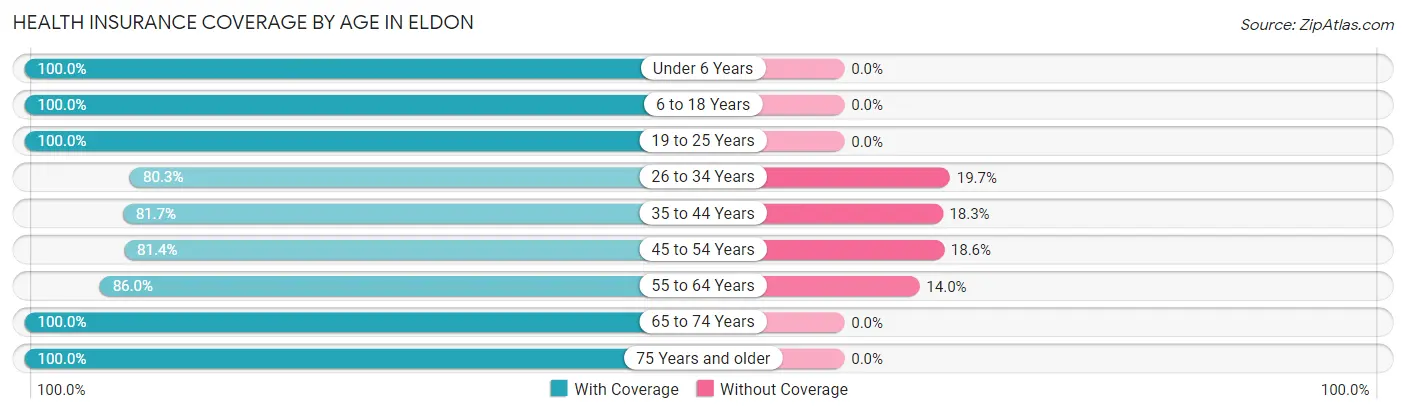 Health Insurance Coverage by Age in Eldon