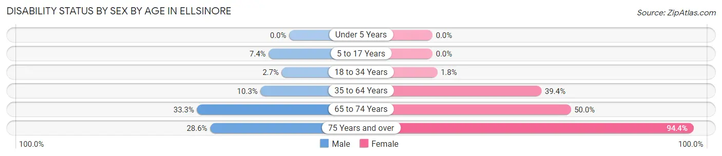 Disability Status by Sex by Age in Ellsinore