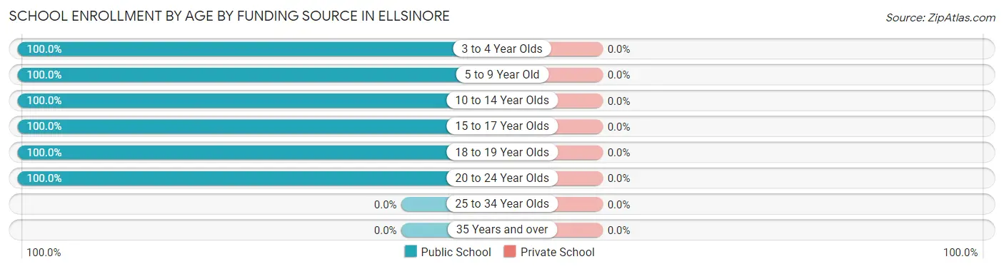 School Enrollment by Age by Funding Source in Ellsinore