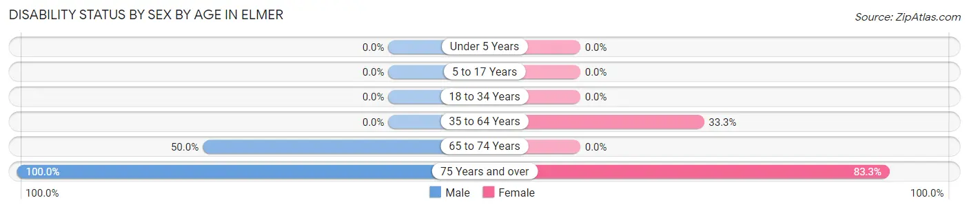 Disability Status by Sex by Age in Elmer