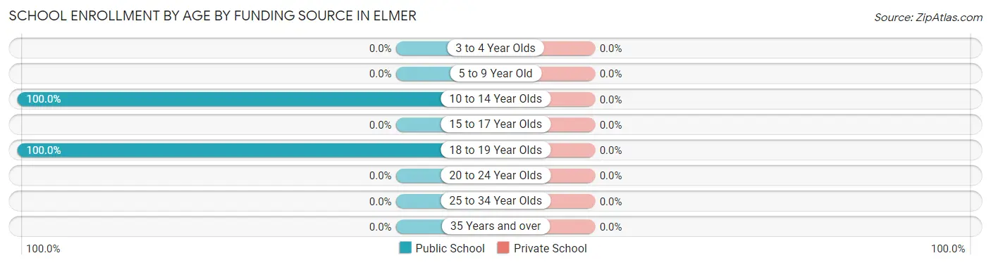 School Enrollment by Age by Funding Source in Elmer