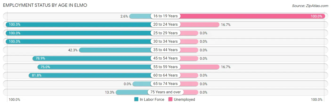 Employment Status by Age in Elmo