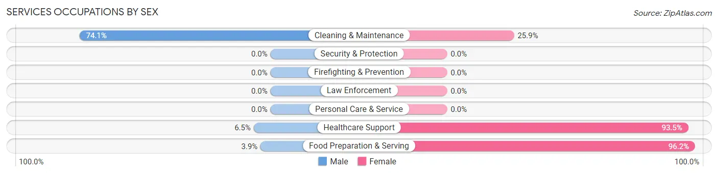 Services Occupations by Sex in Elsberry