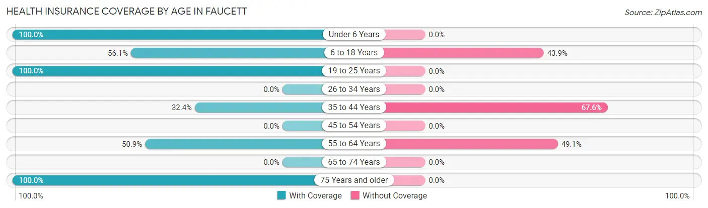 Health Insurance Coverage by Age in Faucett