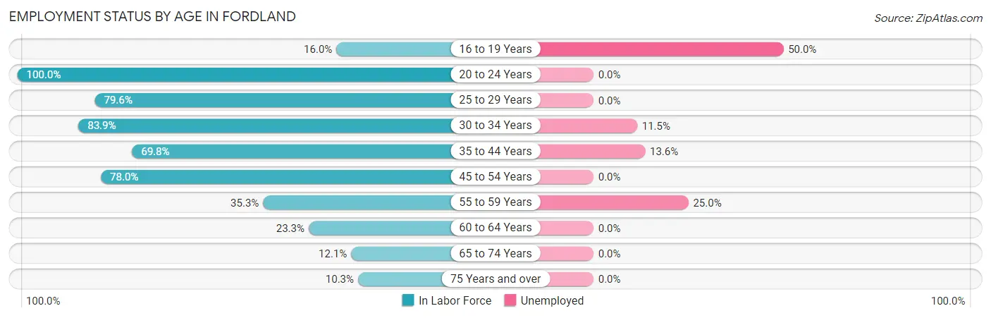 Employment Status by Age in Fordland