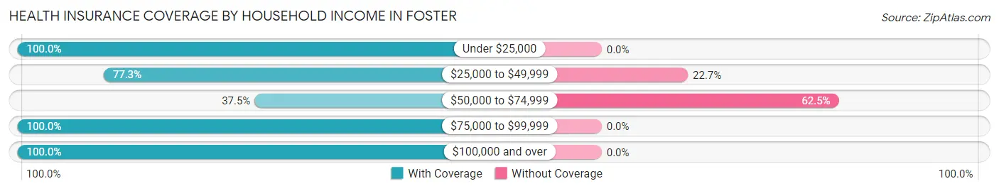 Health Insurance Coverage by Household Income in Foster