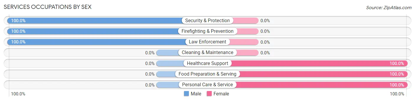 Services Occupations by Sex in Freeman