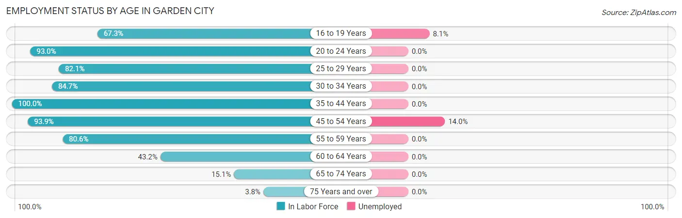 Employment Status by Age in Garden City