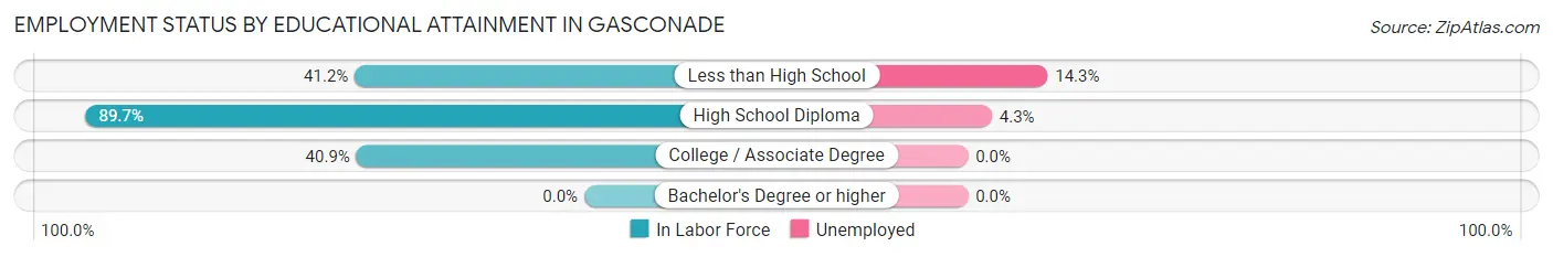 Employment Status by Educational Attainment in Gasconade
