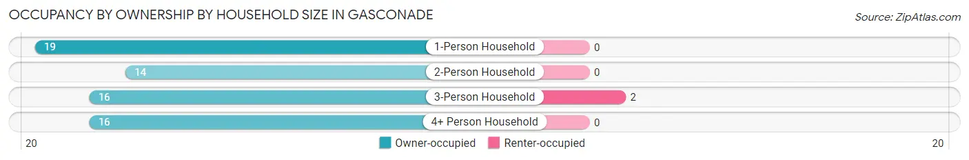 Occupancy by Ownership by Household Size in Gasconade